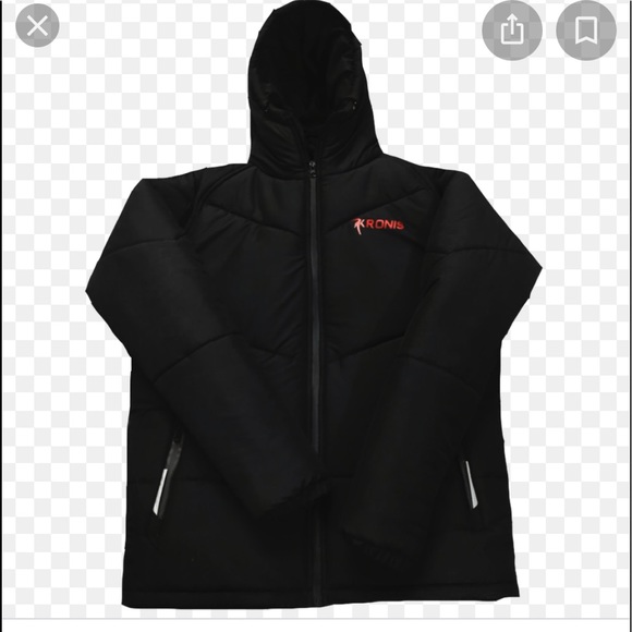 SOLD🌟HP🌟KRONIS Black Puffer Jacket with Hood M - Picture 13 of 13